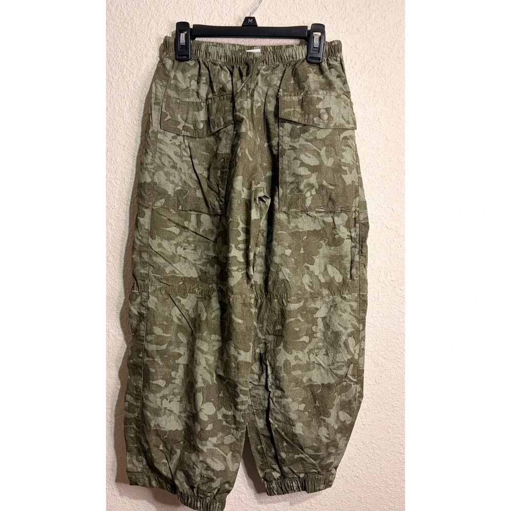 Gap Kids Green Camo Woven Parachute Pants Cargo Joggers Size L 10
